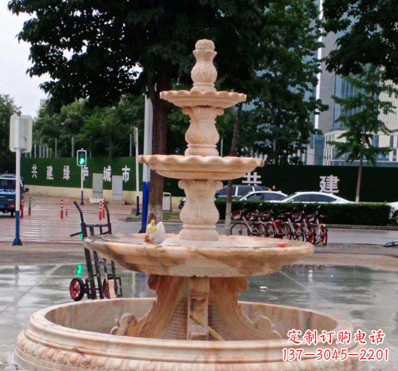 贵州石雕喷泉钵,非凡水景体验