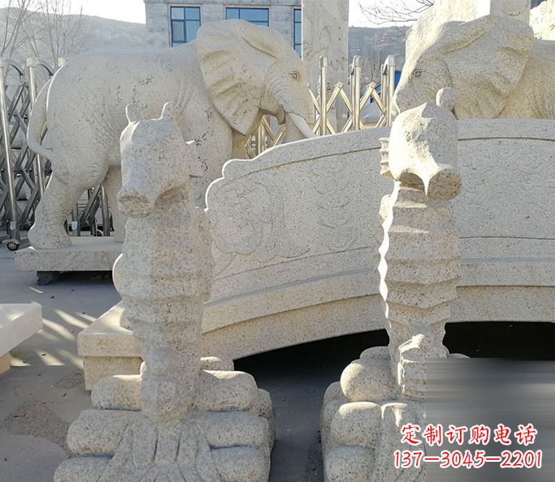 贵州中领雕塑海马石雕静谧可爱