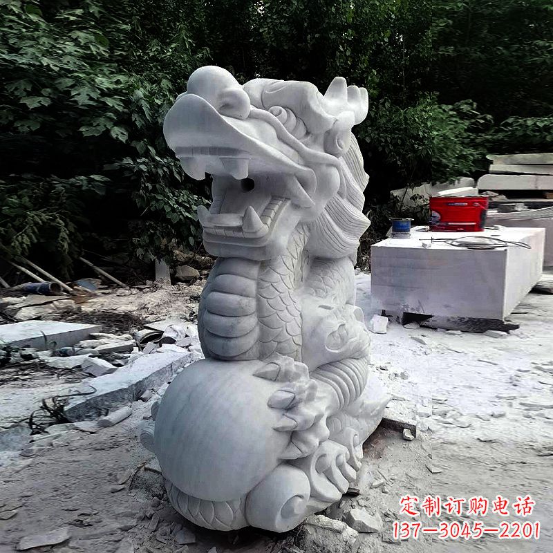 贵州精美石雕龙首喷水雕塑