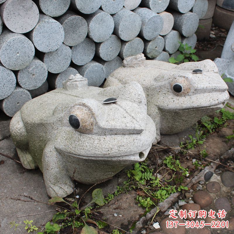 贵州石雕青蛙喷水雕塑