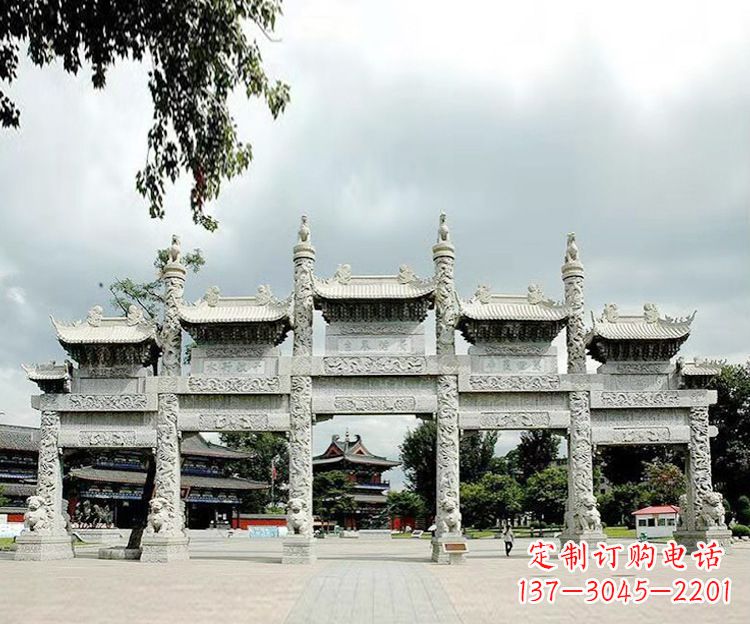 贵州石雕五门牌坊