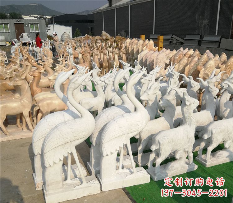贵州石雕仙鹤雕塑