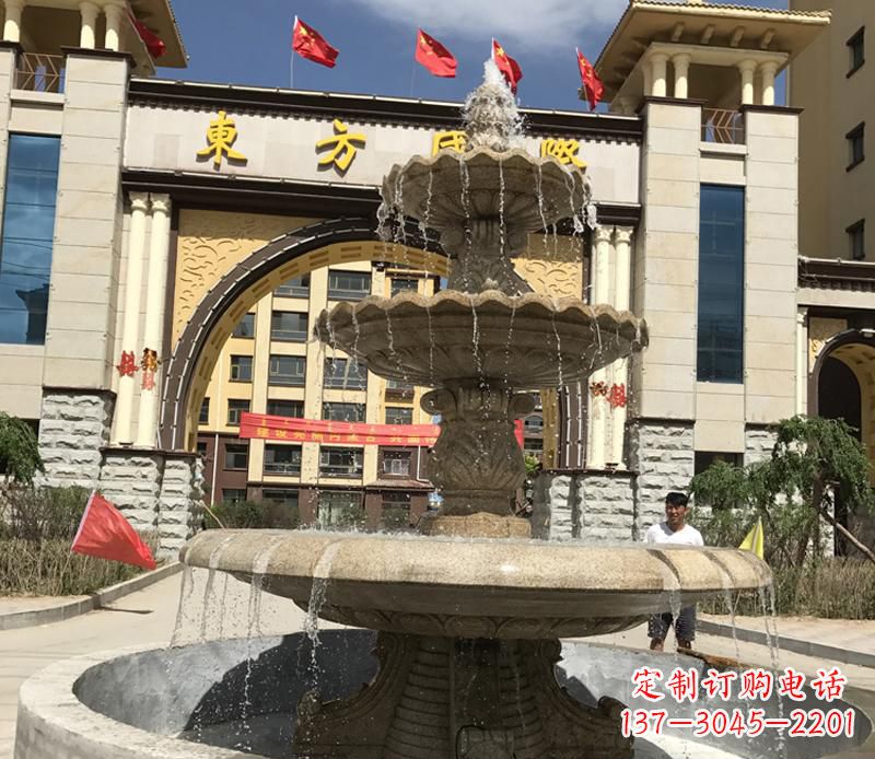 贵州石雕小区大型喷泉雕塑