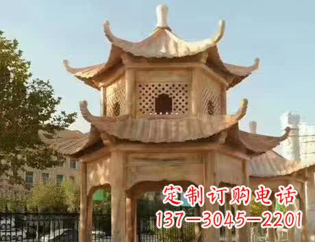 贵州石雕小区景观双层凉亭
