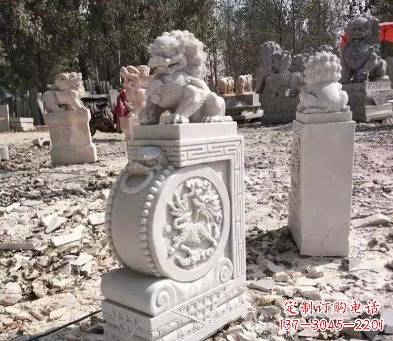 贵州石雕园林狮子抱鼓石