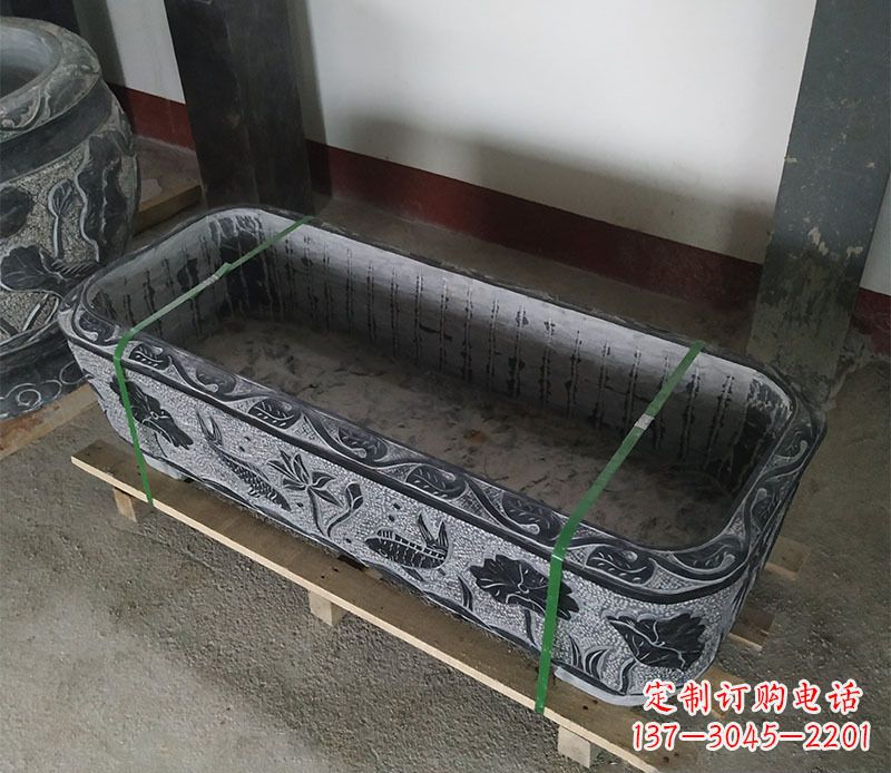 贵州石浮雕鱼缸仿古鱼缸石雕