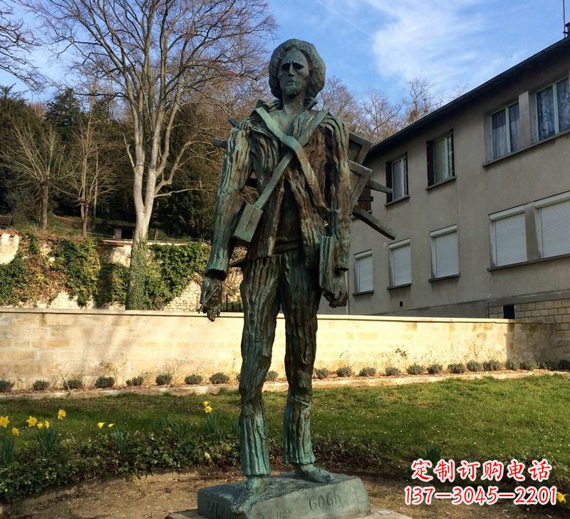 贵州世界名人荷兰印象画派画家梵高青铜雕像