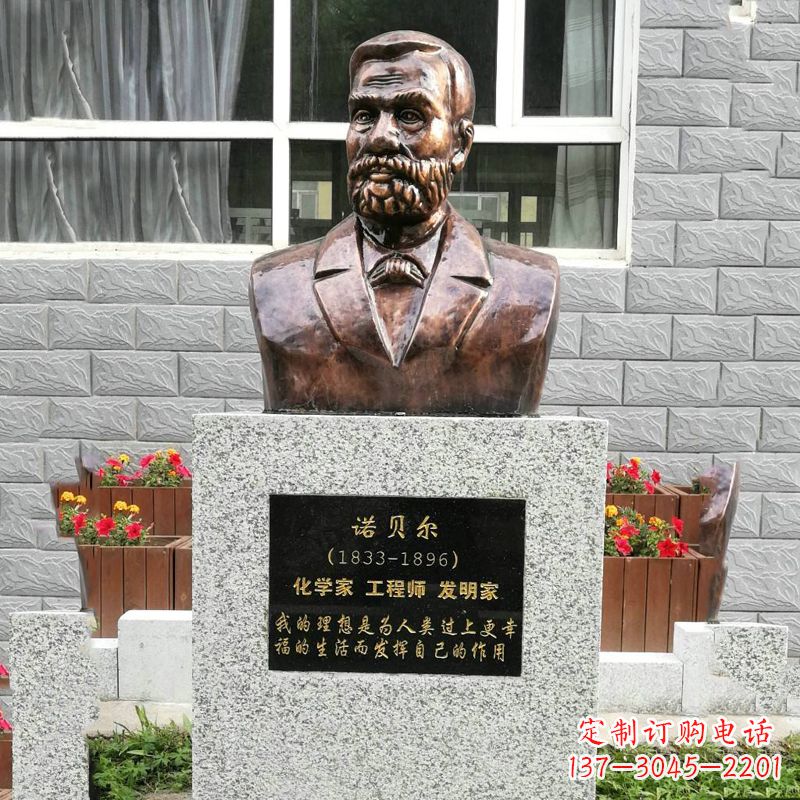 贵州世界名人诺贝尔铜雕头像