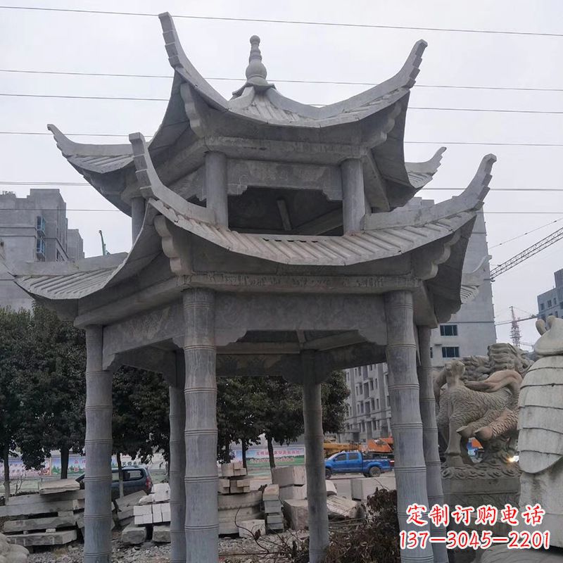 贵州双层八角石雕凉亭
