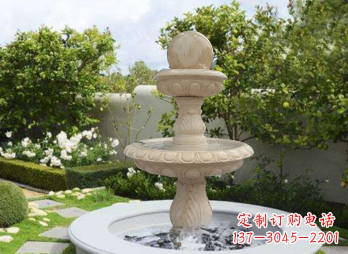 贵州双层风水球喷泉别墅石雕