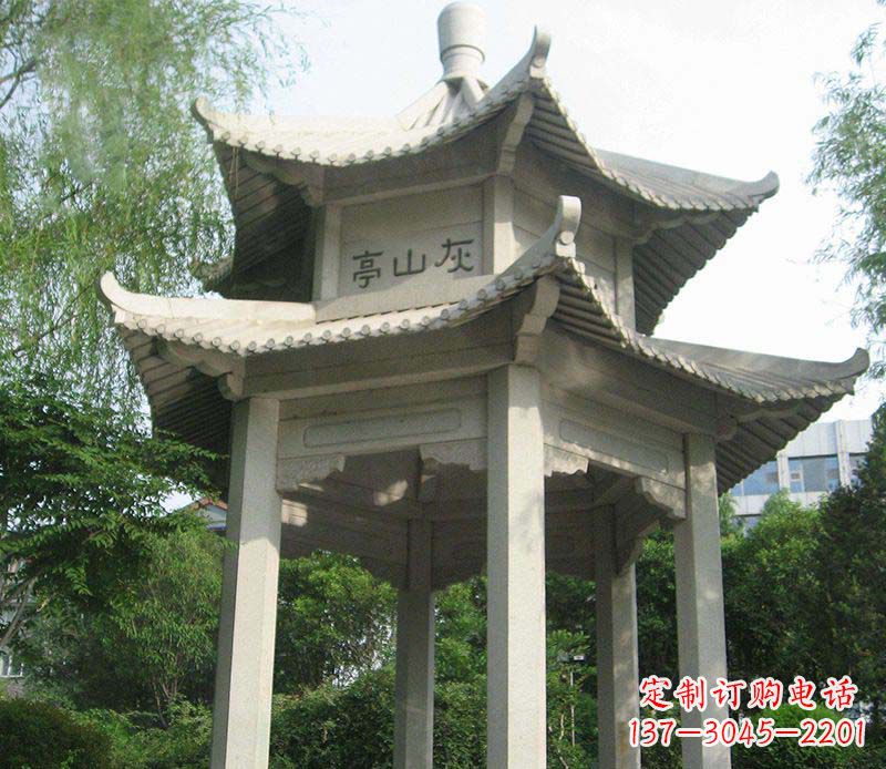 贵州双层石凉亭石雕
