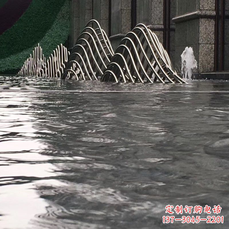 贵州水池水景假山不锈钢