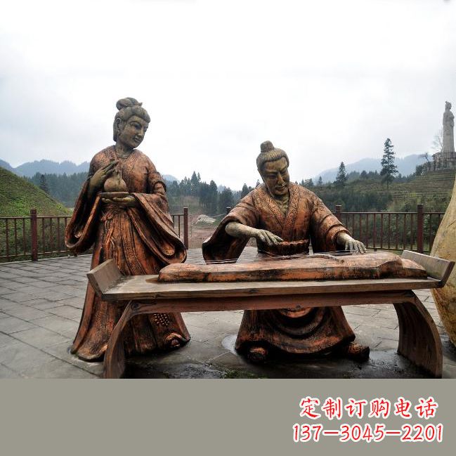 贵州司马相如与卓文君铜雕塑像-城市广场历史名人情景雕塑