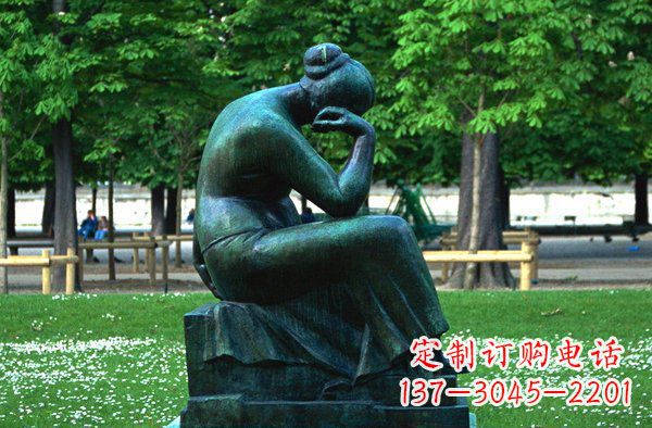 贵州思考的女人青铜人物铜雕