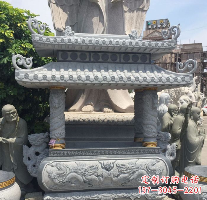 贵州寺庙景观仿古香炉石雕 (2)