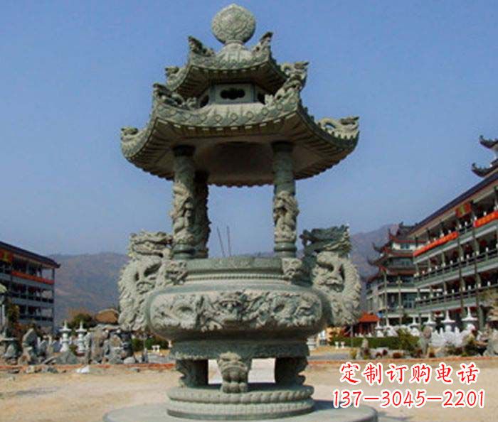 贵州寺庙景观仿古石香炉