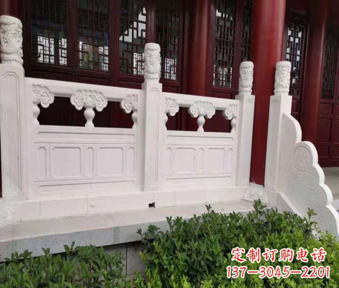 贵州寺庙景观汉白玉石浮雕栏板 (3)