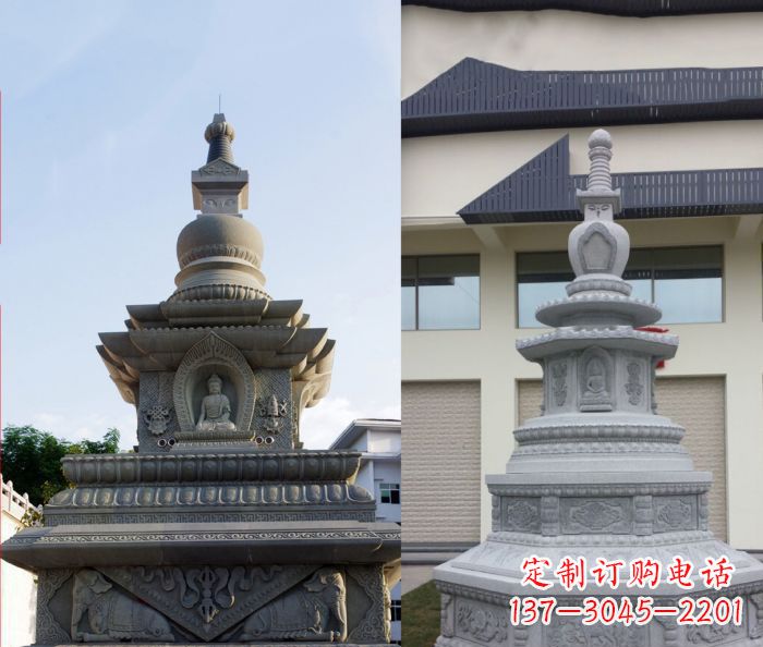 贵州寺庙景观舍利塔石雕 (3)