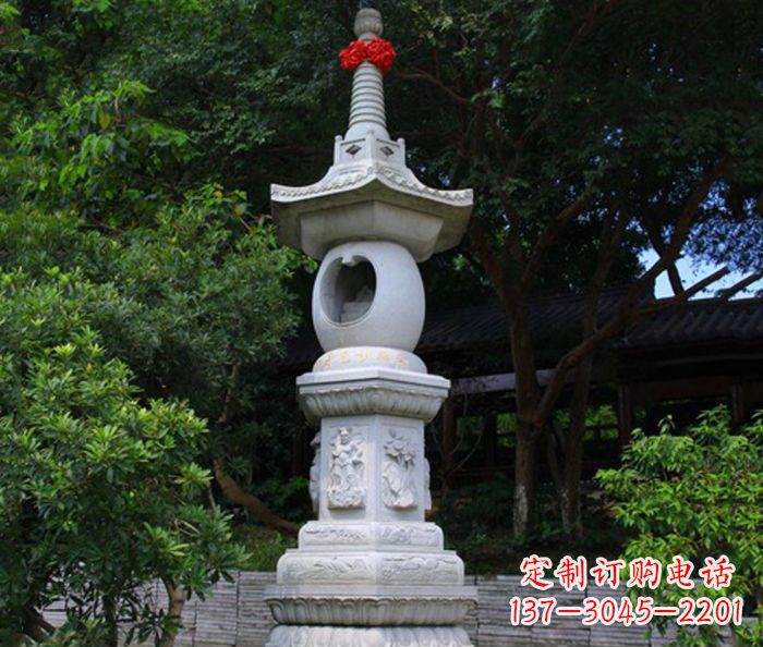 贵州寺庙景观舍利塔石雕 (2)