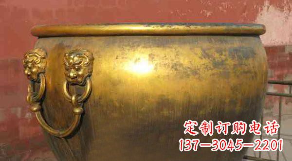 贵州寺庙水缸铜雕 (2)