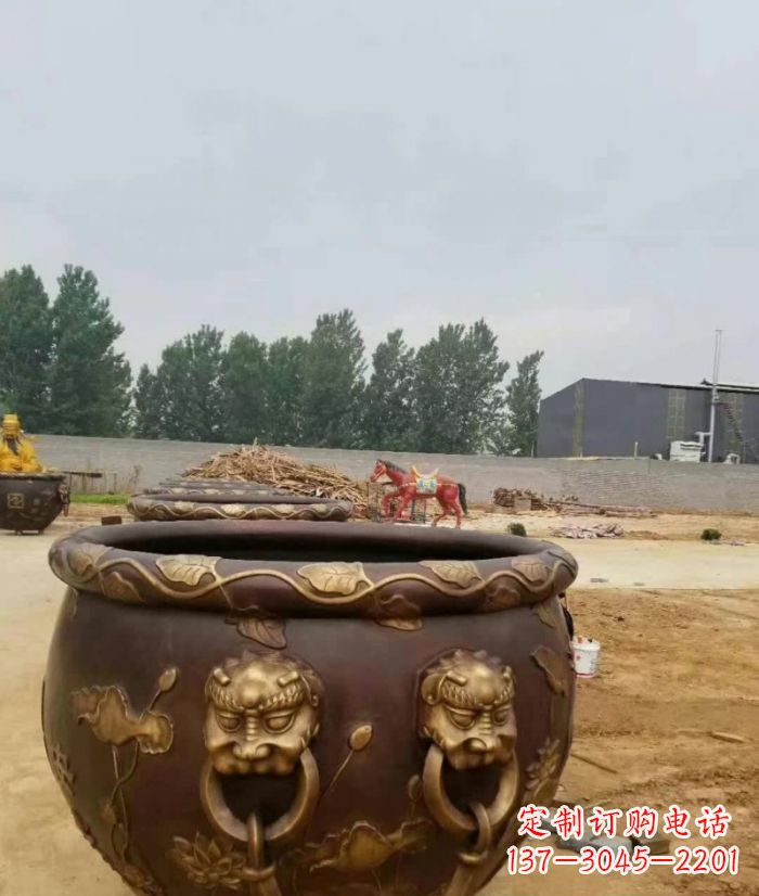 贵州寺庙水缸铜雕 (4)