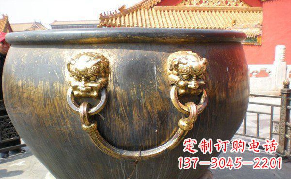 贵州寺庙水缸铜雕 (3)