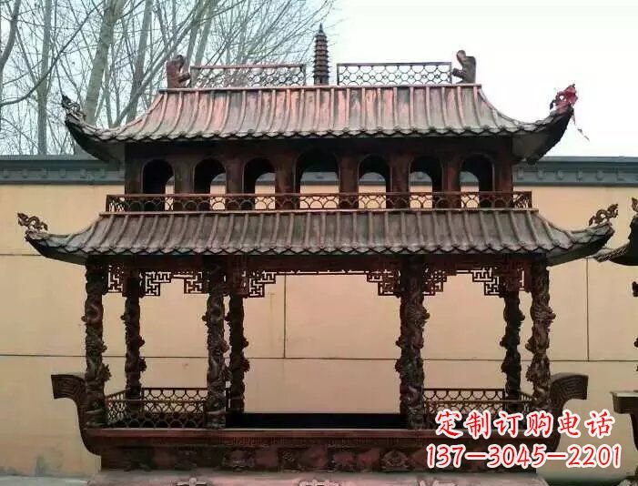 贵州寺庙香炉铜雕 (3)