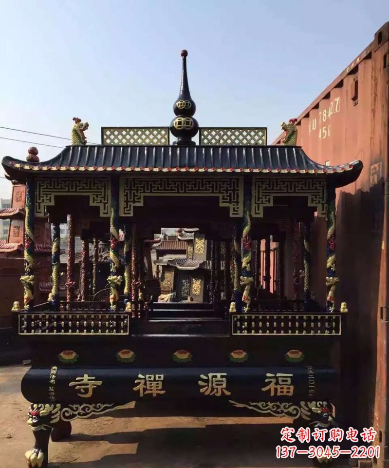 贵州寺庙香炉铜雕 (2)