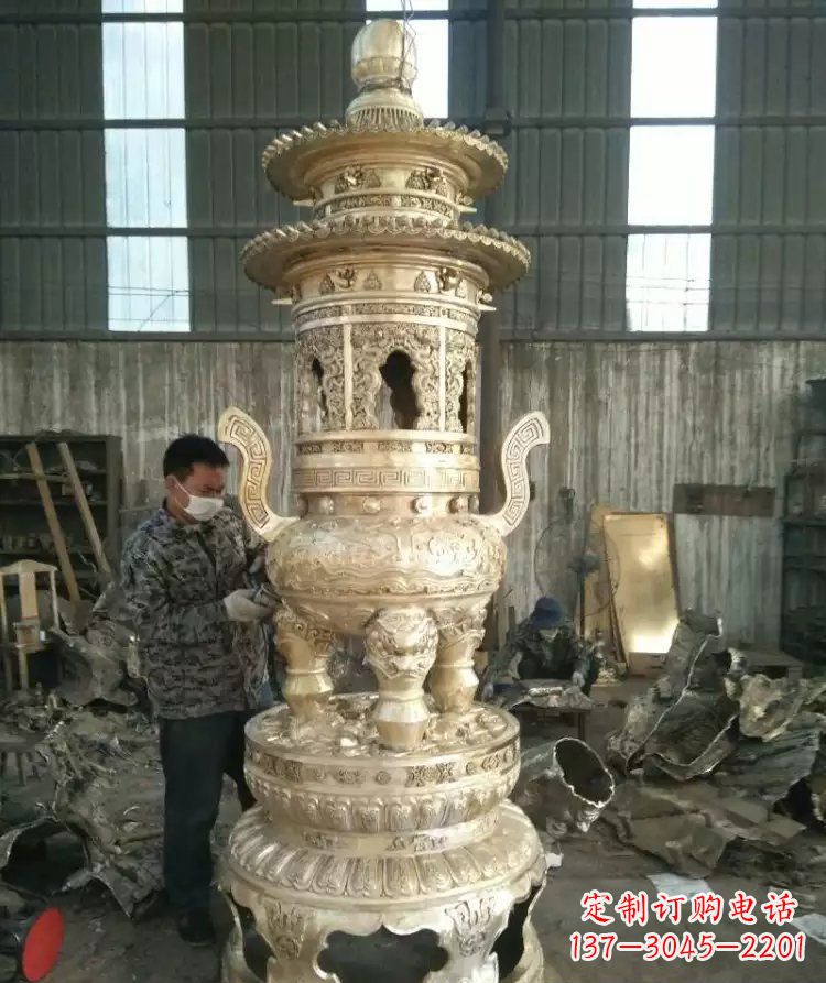 贵州寺庙香炉铜雕 (5)