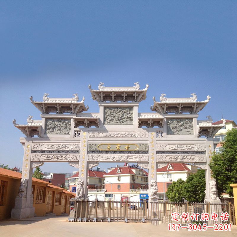 贵州寺院大门石雕牌楼