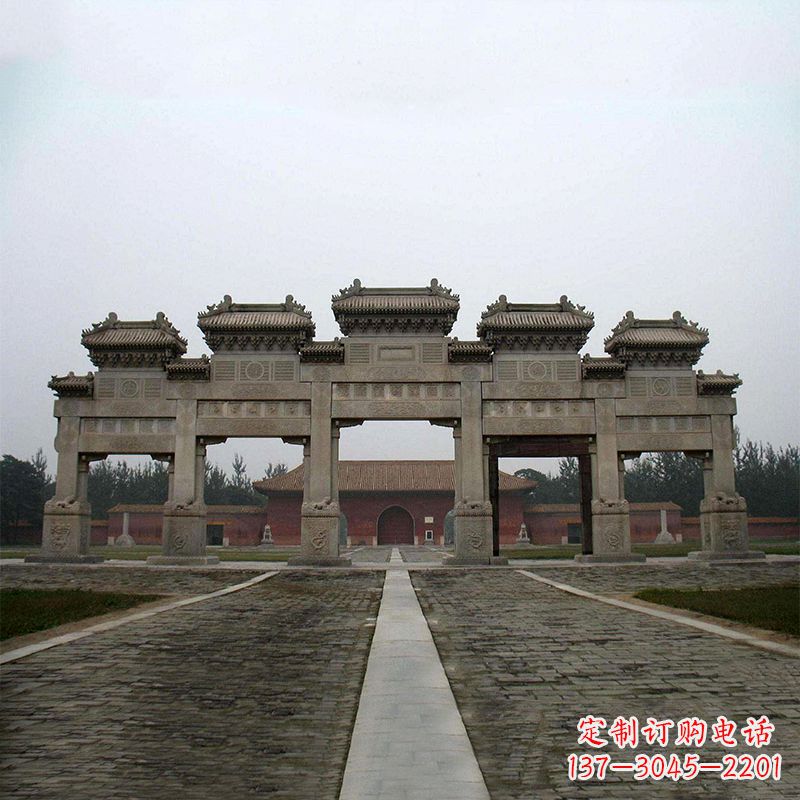 贵州寺院五门石牌楼