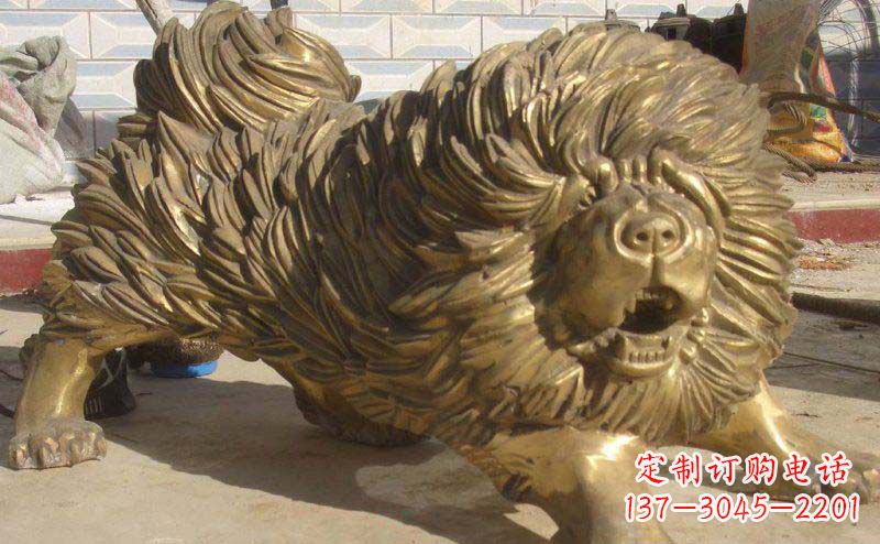 贵州松狮犬动物铜雕