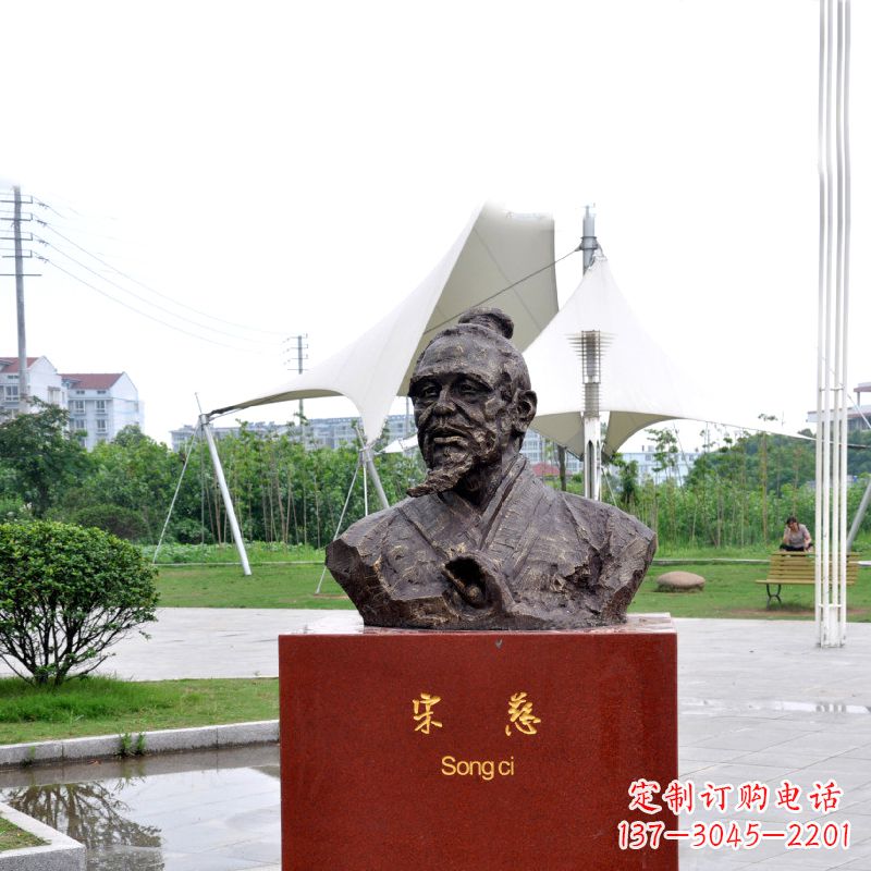 贵州宋慈铸铜头像雕塑-古代十大名医园林广场人物雕塑