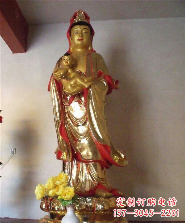 贵州送子观音铜雕 (2)