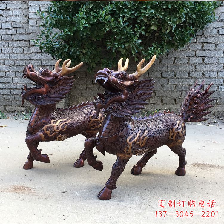 贵州送子麒麟铜雕塑