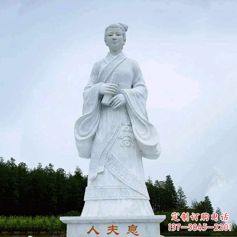 贵州桃花夫人息妫汉白玉雕塑-景区园林历史名人古代著名美女雕像