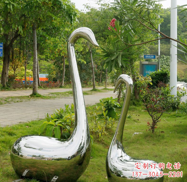 贵州天鹅抽象不锈钢雕塑