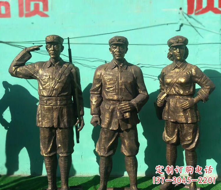 贵州铜雕八路军战士雕塑