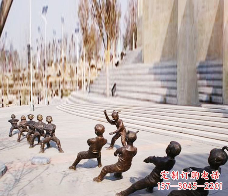 贵州铜雕拔河儿童游戏雕塑