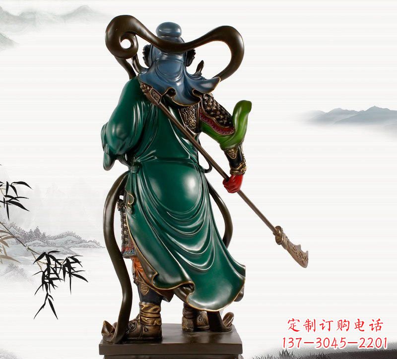 贵州铜雕彩绘武财神关公