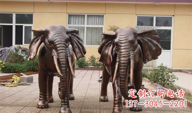 贵州铜雕大象公司门口动物雕塑