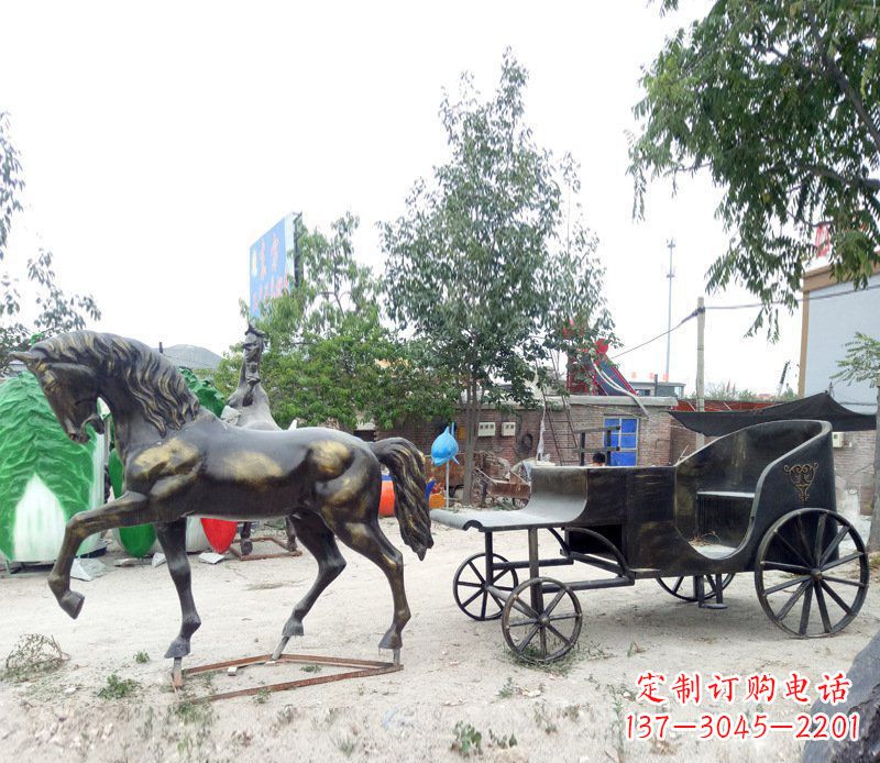 贵州铜雕古代战马景观摆件