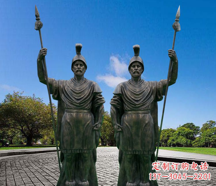贵州铜雕古罗马战士人物
