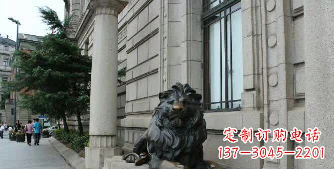 贵州铜雕跪姿狮子