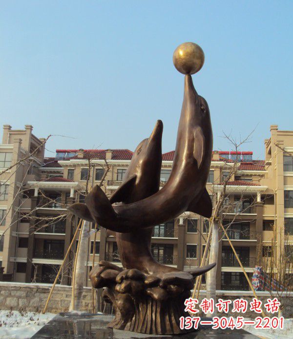 贵州铜雕海豚雕塑 (2)
