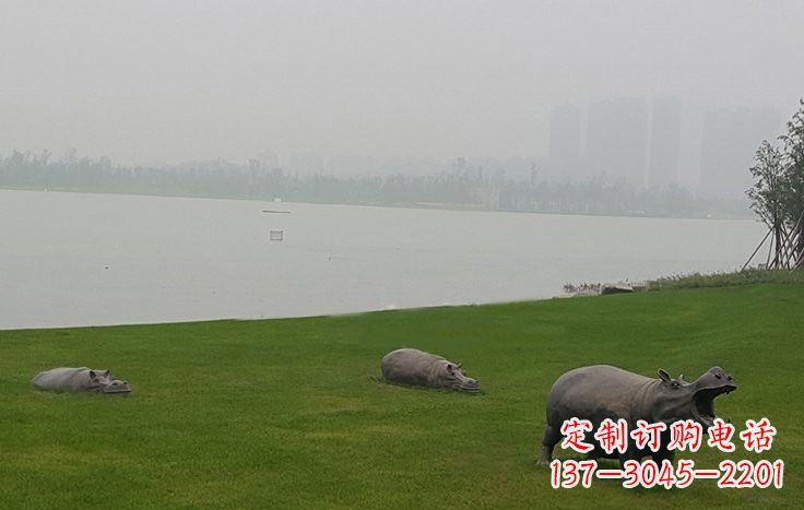 贵州铜雕河马公园动物雕塑