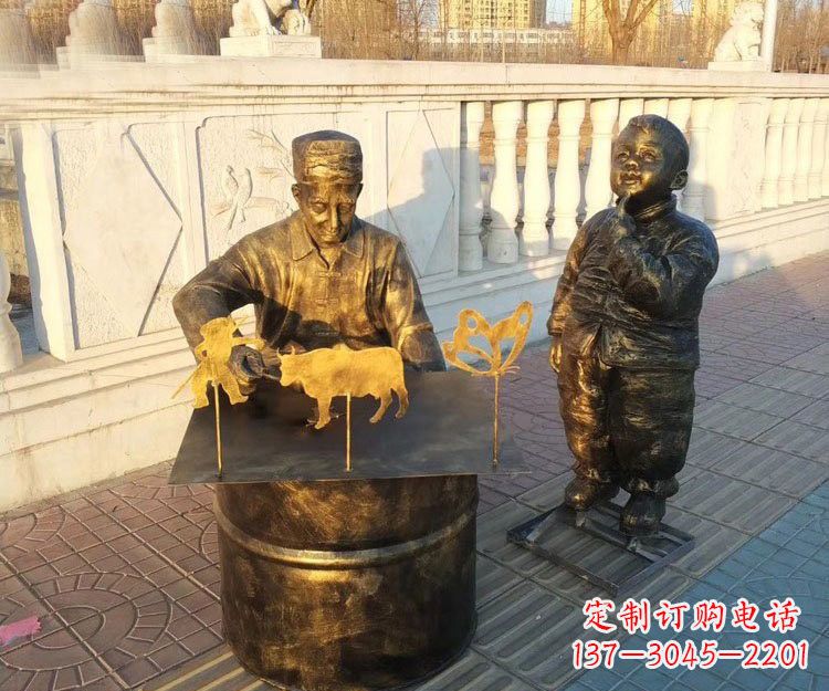 贵州铜雕画糖人的人物