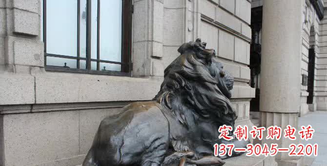 贵州铜雕汇丰卧姿狮子