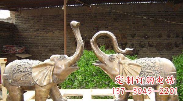 贵州铜雕吉祥小象公园动物雕塑