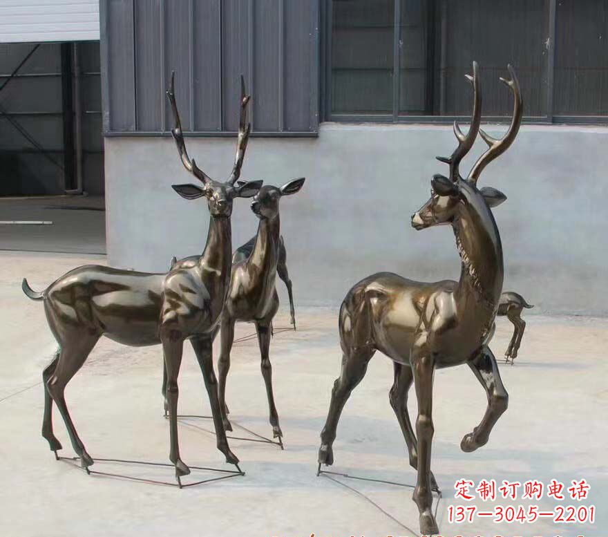 贵州铜雕鹿群雕塑